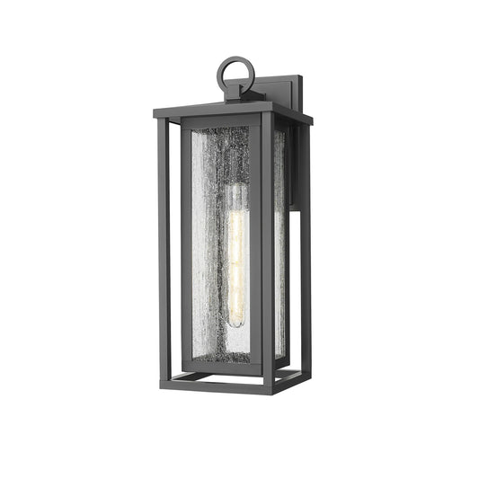 Innovations Ashland 18in 1-Light Wall Sconce | Coastal Matte Black EPMM and Seedy Glass | Covered Porch & Entryway | Wet Rated | Model 9950-1W-BK-18-SDY