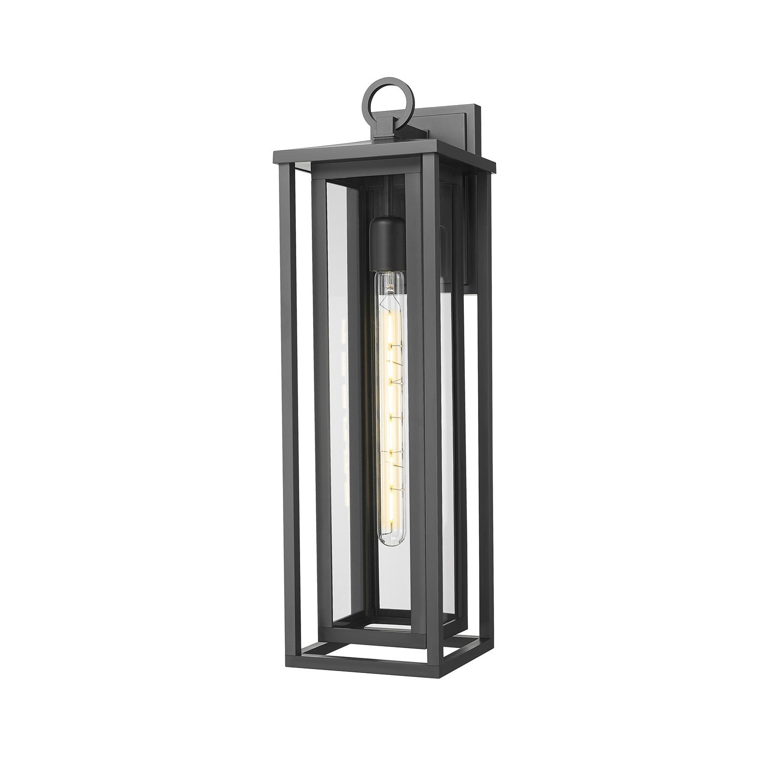 Innovations Ashland 23in 1-Light Wall Sconce | Coastal Matte Black EPMM and Clear Glass | Covered Porch & Entryway | Wet Rated | Model 9950-1W-BK-23-CL