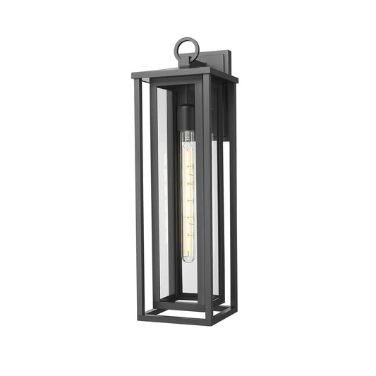 Innovations Ashland 23in 1-Light Wall Sconce | Coastal Matte Black EPMM and Clear Glass | Covered Porch & Entryway | Wet Rated | Model 9950-1W-BK-23-CL