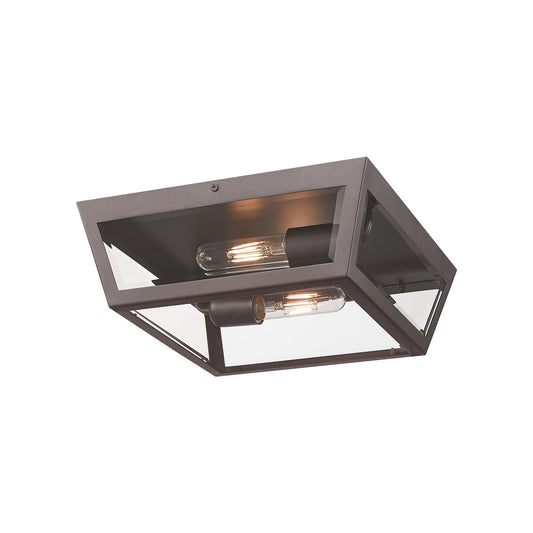 Innovations Madison 12in 1-Light Flush Mount | Coastal Traditional Bronze and Clear Beveled Glass | Covered Porch & Entryway | Model 9952-1F-BZ-12-CL
