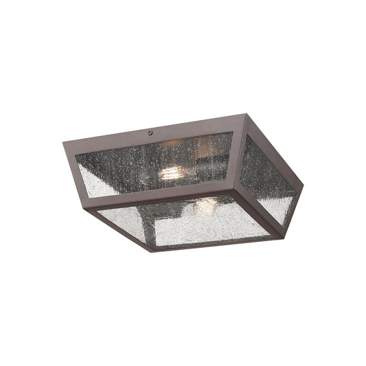 Innovations Madison 12in 2-Light Flush Mount | Coastal Bronze Aluminum and Seedy Glass | Covered Porch & Entryway | Model 9952-1F-BZ-12-SDY