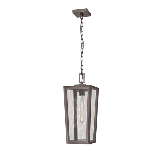 Innovations Madison 8in 1-Light Pendant | Coastal Bronze Aluminum and Waterglass Glass | Covered Porch & Entryway | Model 9952-1H-BZ-20-WG