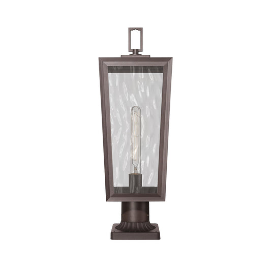 Innovations Madison 8in 1-Light Post Lantern | Coastal Bronze Aluminum and Waterglass | Outdoor Entryway & Walkway | Model 9952-1PLT-BZ-23-WG