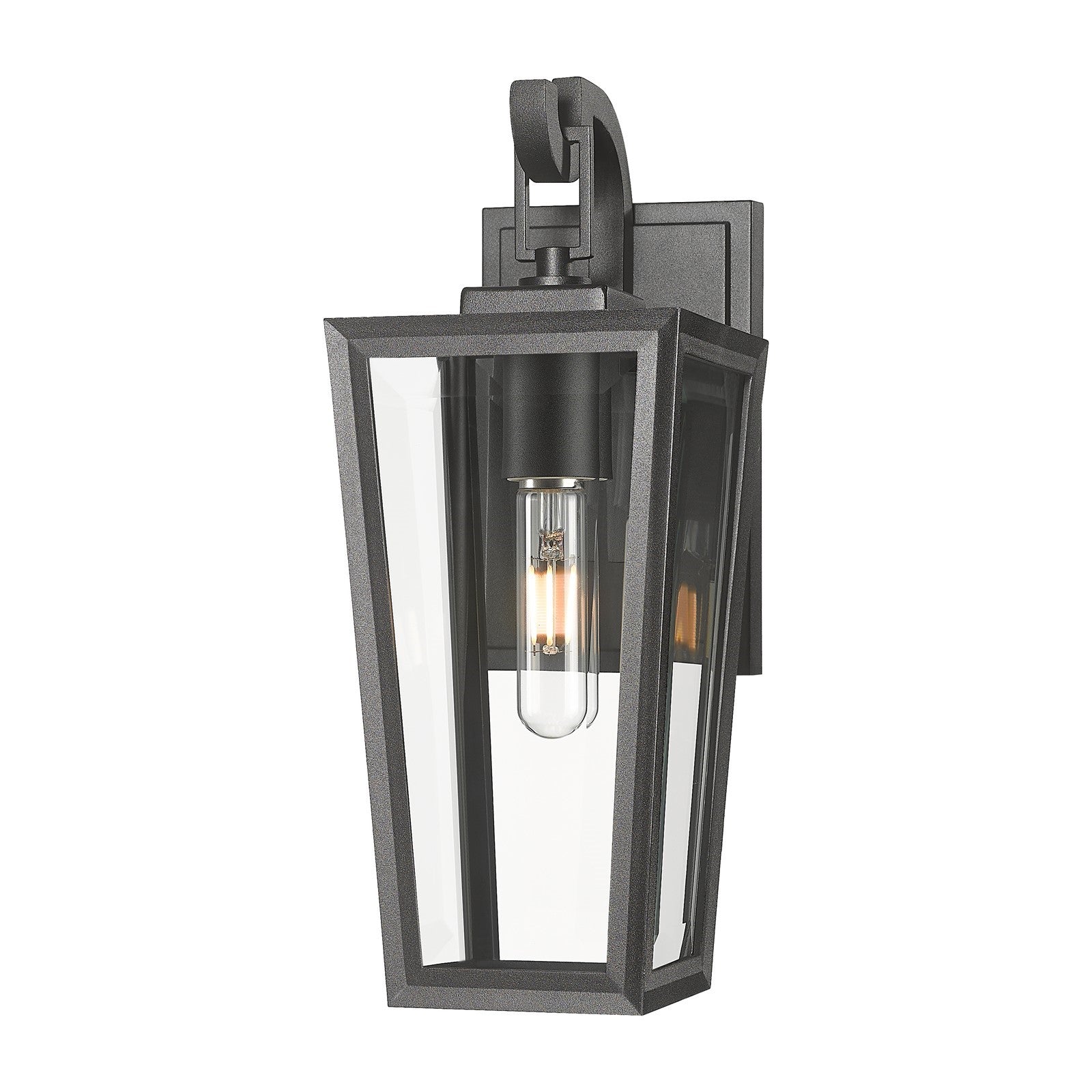 Innovations Madison 5.5in 1-Light Wall Sconce | Coastal Matte Black Aluminum and Clear Glass | Outdoor Porch & Entryway | Model 9952-1W-BK-14-CL