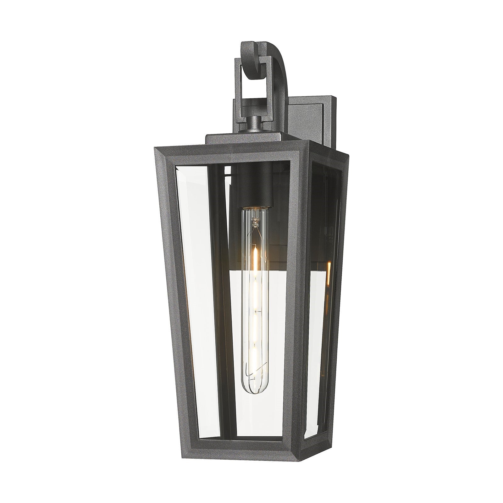 Innovations Madison 17in 1-Light Wall Sconce | Coastal Modern Matte Black Aluminum and Clear Glass | Covered Patio & Entryway | Model 9952-1W-BK-17-CL