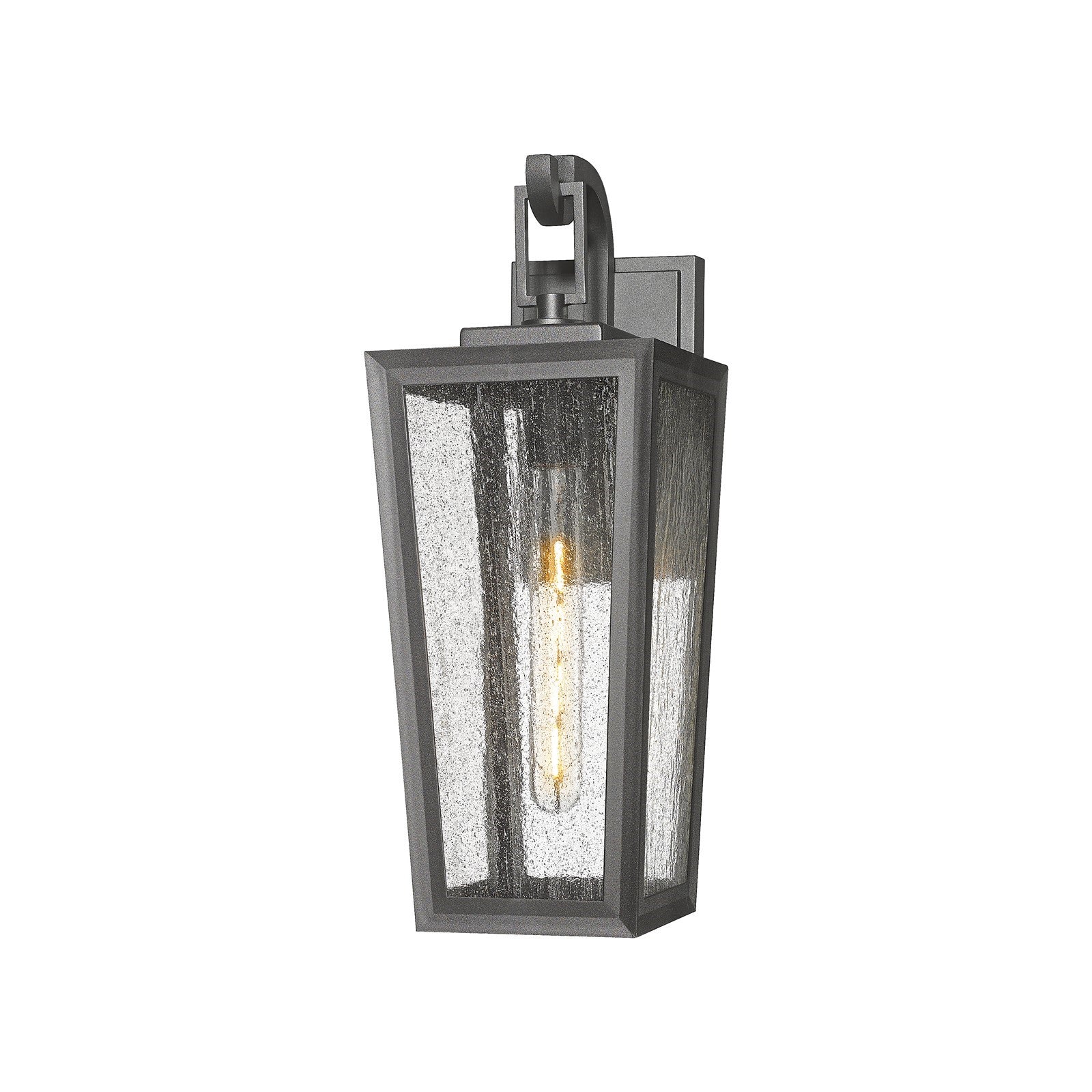 Innovations Madison 17in 1-Light Wall Sconce | Coastal Modern Matte Black Aluminum and Seedy Glass | Covered Patio & Entryway | Model 9952-1W-BK-17-SDY