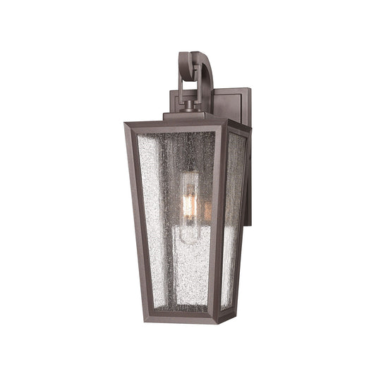 Innovations Madison 14in 1-Light Wall Sconce | Coastal Bronze Aluminum and Seedy Glass | Covered Patio & Entryway | Model 9952-1W-BZ-14-SDY