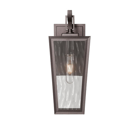 Innovations Madison 14in 1-Light Wall Sconce | Coastal Bronze Aluminum and Waterglass | Covered Patio & Entryway | Model 9952-1W-BZ-14-WG
