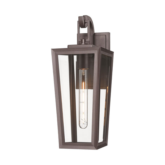 Innovations Madison 17in 1-Light Wall Sconce | Coastal Bronze Aluminum and Clear Beveled Glass | Covered Patio & Entryway | Model 9952-1W-BZ-17-CL