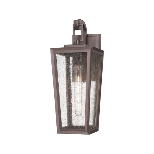 Innovations Madison 17in 1-Light Wall Sconce | Coastal Bronze Aluminum and Seedy Glass | Covered Patio & Entryway | Model 9952-1W-BZ-17-SDY