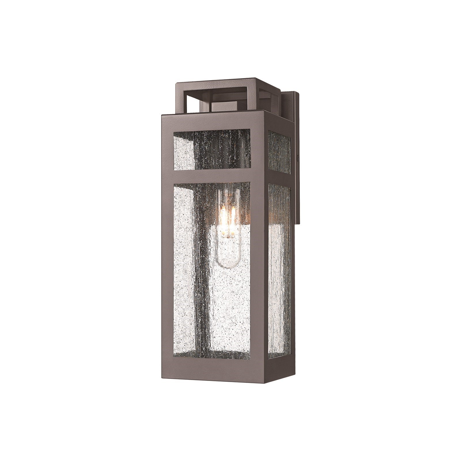Innovations Ridgeway 12.5in 1-Light Outdoor Wall Sconce | Modern Bronze Aluminum and Seedy Glass | Covered Patio & Entryway | Model 9953-1W-BZ-13-SDY