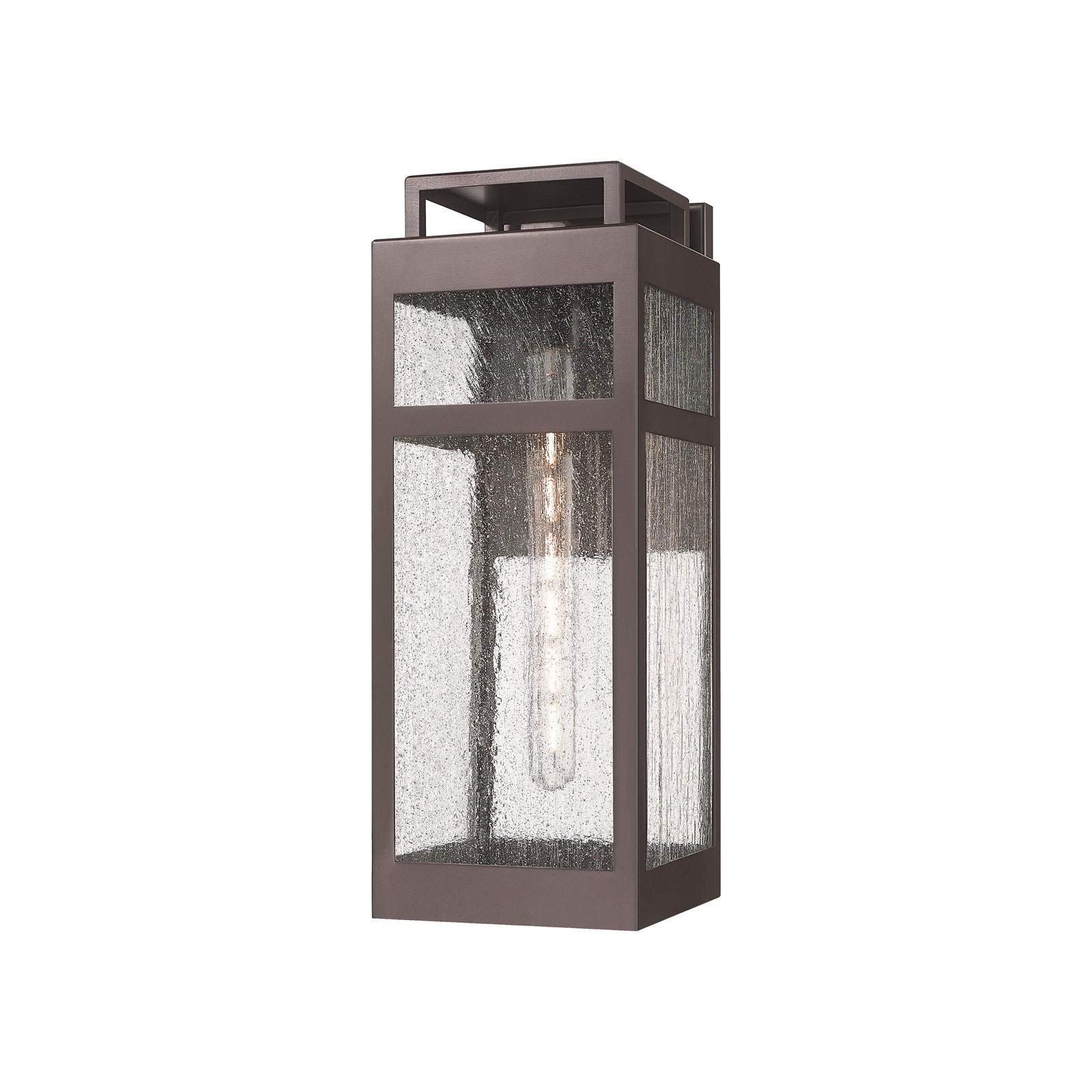 Innovations Ridgeway 6.75in 1-Light Wall Sconce | Coastal Bronze Aluminum and Seedy Glass | Covered Patio & Entryway | Model 9953-1W-BZ-18-SDY