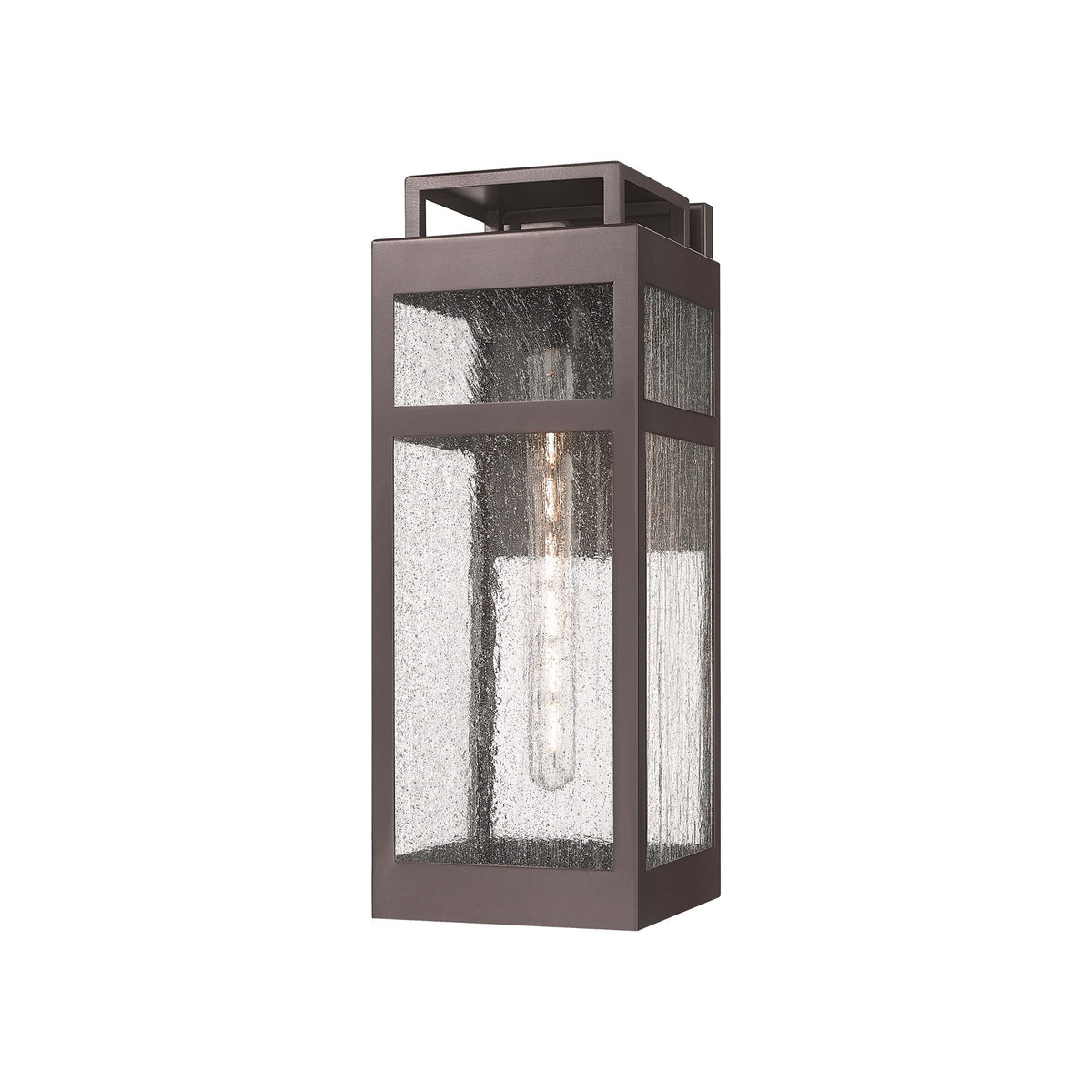 Innovations Ridgeway 18in 1-Light Wall Sconce | Coastal Bronze Aluminum and Seedy Glass | Covered Patio & Entryway | Model 9953-1W-BZ-18-SDY