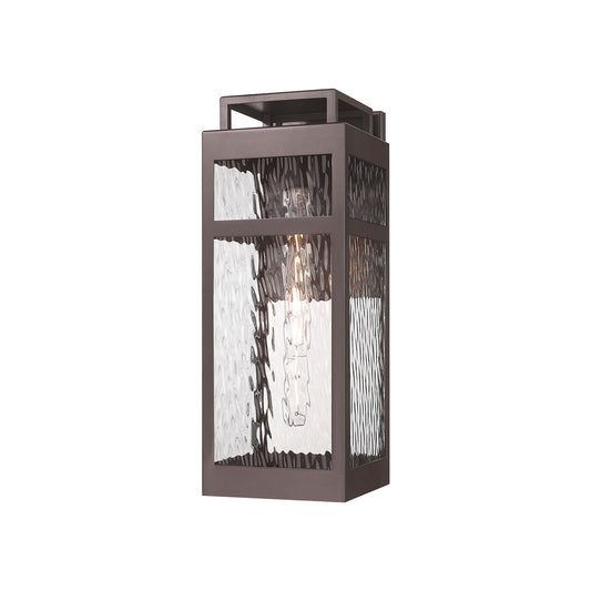 Innovations Ridgeway 6.75in 1-Light Wall Sconce | Coastal Bronze Aluminum and Water Glass | Covered Patio & Entryway | Model 9953-1W-BZ-18-WG