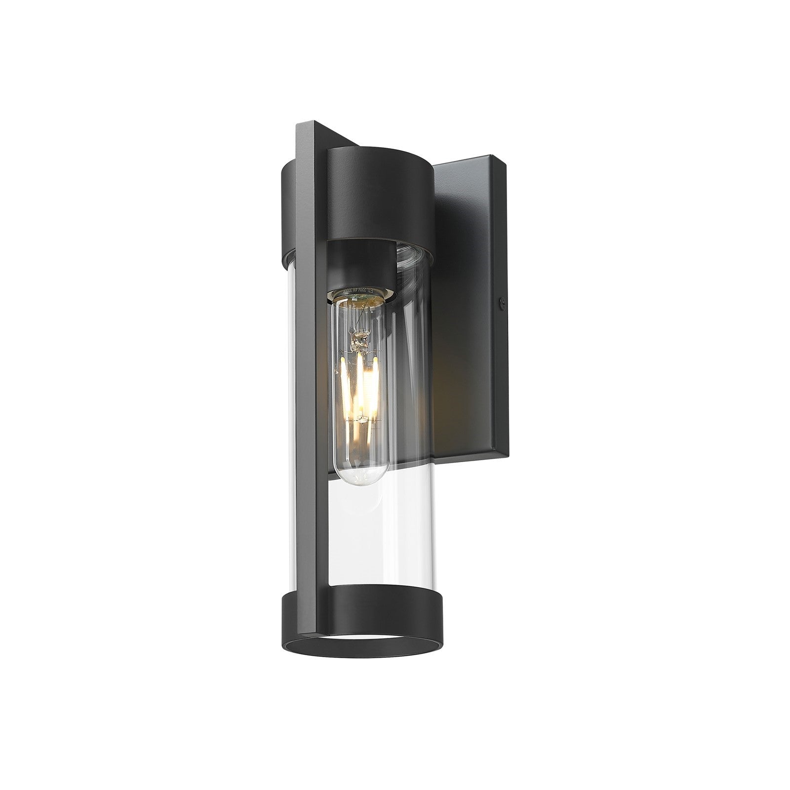 Innovations Stratford 4.75in 1-Light Wall Sconce | Modern Matte Black Aluminum and Clear Glass | Covered Patio & Entryway | Model 9954-1W-BK-10-CL