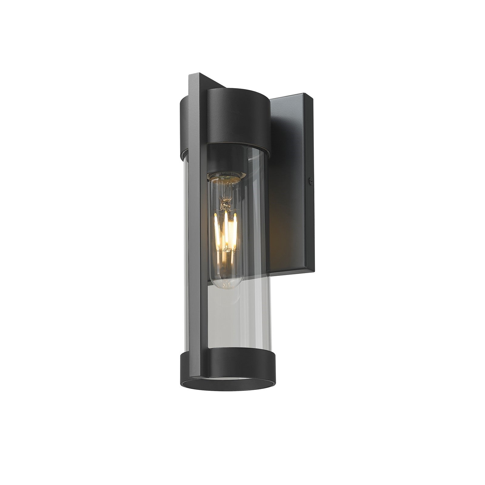 Innovations Stratford 10in 1-Light Wall Sconce | Modern Matte Black Aluminum and Smoke Glass | Covered Patios & Entryways | Model 9954-1W-BK-10-SM