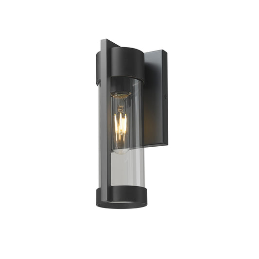 Innovations Stratford 10in 1-Light Wall Sconce | Modern Matte Black Aluminum and Smoke Glass | Covered Patios & Entryways | Model 9954-1W-BK-10-SM