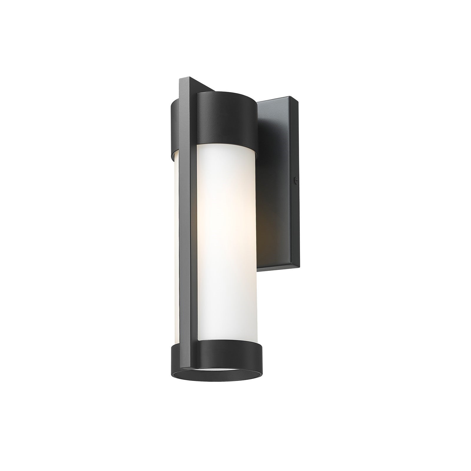 Innovations Stratford 10in 1-Light Wall Sconce | Contemporary Matte Black Aluminum and Opal White Glass | Covered Patios & | Model 9954-1W-BK-10-WH