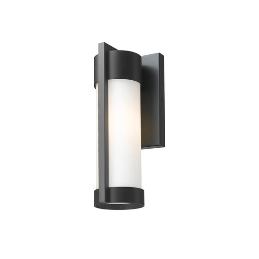 Innovations Stratford 10in 1-Light Wall Sconce | Contemporary Matte Black Aluminum and Opal White Glass | Covered Patios & | Model 9954-1W-BK-10-WH