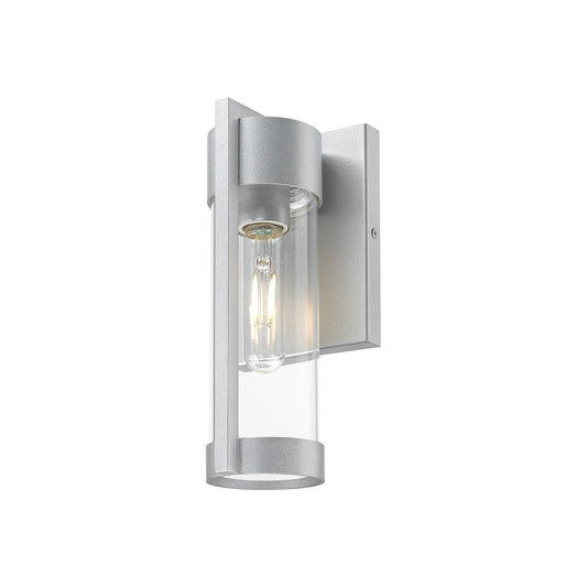 Innovations Stratford 10in 1-Light Wall Sconce | Modern Silver Aluminum and Clear Glass | Covered Patios & Entryways | Model 9954-1W-SV-10-CL