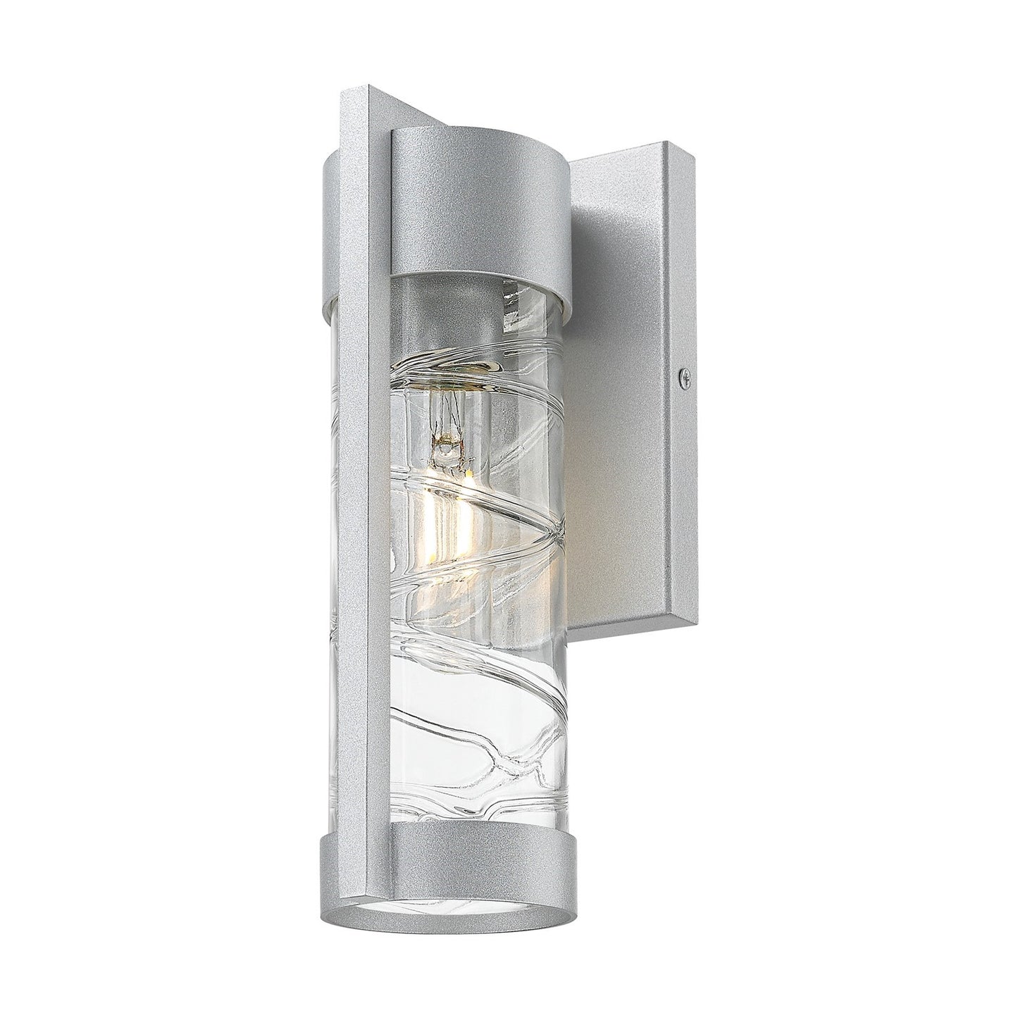 Innovations Stratford 10in 1-Light Wall Sconce | Contemporary Silver Aluminum and Deco Swirl Glass | Covered Patios & Entryways | Model 9954-1W-SV-10-DE