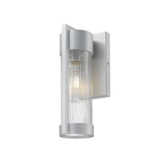 Innovations Stratford 10in 1-Light Wall Sconce | Contemporary Silver Aluminum and Clear Ribbed Glass | Covered Patios & | Model 9954-1W-SV-10-SCL
