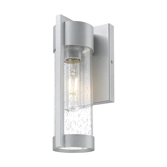 Innovations Stratford 10in 1-Light Wall Sconce | Contemporary Silver Aluminum and Clear Seedy Glass | Covered Patios & Entryways | Model 9954-1W-SV-10-SDY