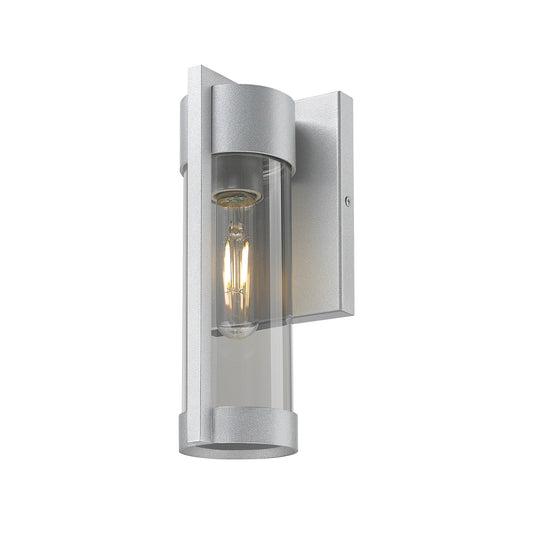 Innovations Stratford 10in 1-Light Wall Sconce | Contemporary Silver Aluminum and Light Smoke Glass | Covered Patios & Entryways | Model 9954-1W-SV-10-SM
