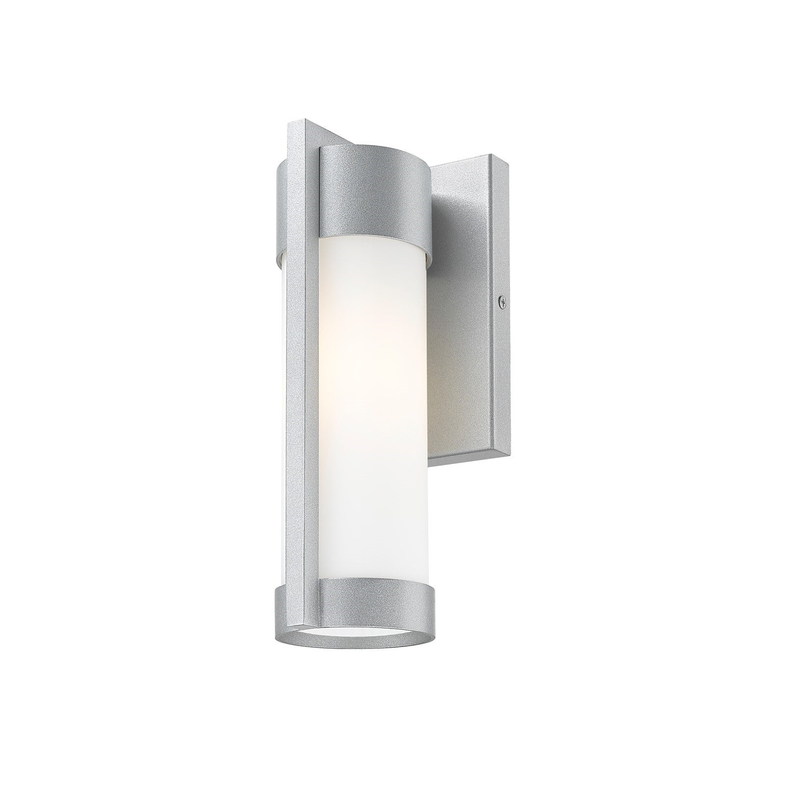 Innovations Stratford 10in 1-Light Wall Sconce | Modern Silver Aluminum and White Glass | Covered Patios & Entryways | Model 9954-1W-SV-10-WH