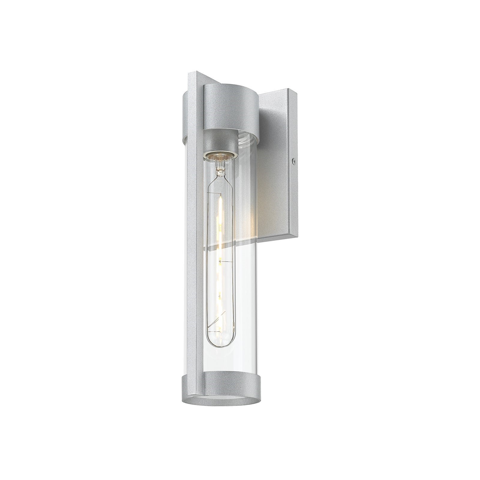 Innovations Stratford 13in 1-Light Wall Sconce | Modern Silver Aluminum and Clear Glass | Covered Patios & Entryways | Model 9954-1W-SV-13-CL
