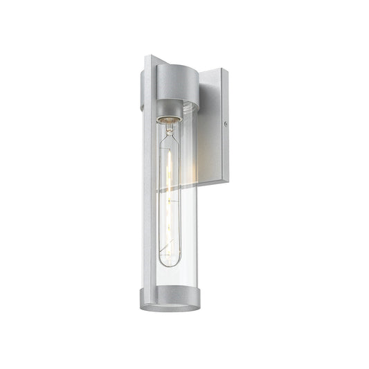 Innovations Stratford 13in 1-Light Wall Sconce | Modern Silver Aluminum and Clear Glass | Covered Patios & Entryways | Model 9954-1W-SV-13-CL