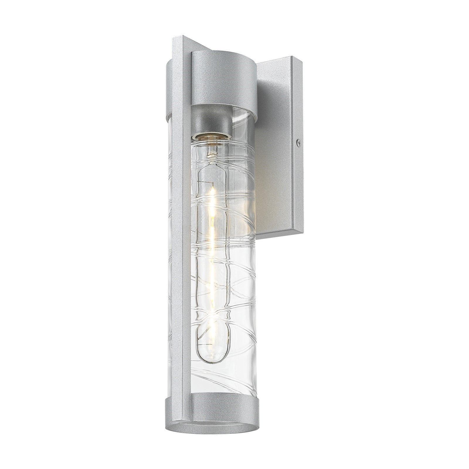 Innovations Stratford 13in 1-Light Wall Sconce | Modern Silver Aluminum and Deco Swirl Glass | Covered Patios & Entryways | Model 9954-1W-SV-13-DE