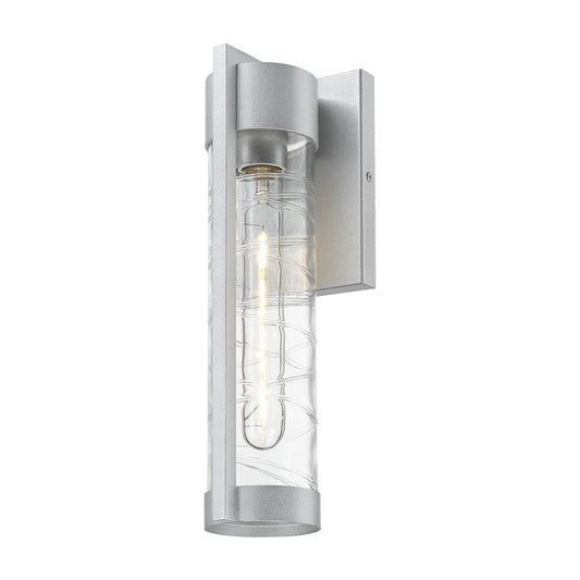 Innovations Stratford 13in 1-Light Wall Sconce | Modern Silver Aluminum and Deco Swirl Glass | Covered Patios & Entryways | Model 9954-1W-SV-13-DE