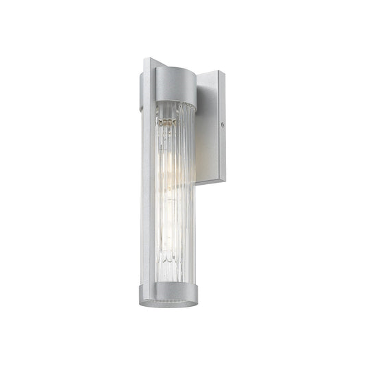 Innovations Stratford 13in 1-Light Wall Sconce | Silver Aluminum and Striped Clear Glass | Covered Patio & Entryway | Model 9954-1W-SV-13-SCL