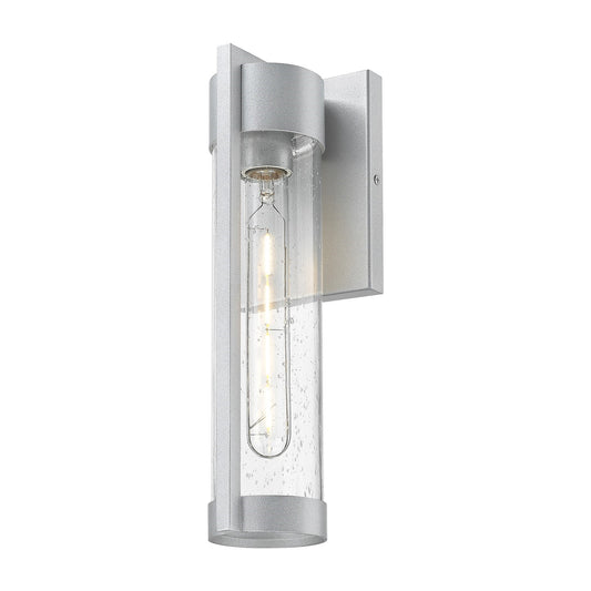 Innovations Stratford 13in 1-Light Wall Sconce | Silver Aluminum and Seedy Glass | Covered Patio & Entryway | 4.75 x 13.5 in | Model 9954-1W-SV-13-SDY