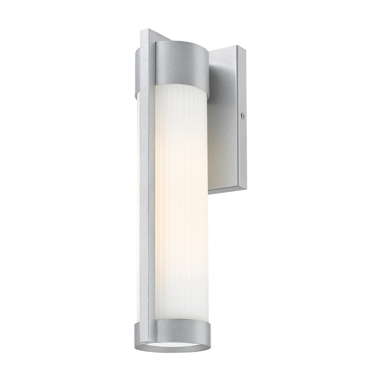 Innovations Stratford 13in 1-Light Wall Sconce | Silver Aluminum and Striped White Glass | Covered Patio & Entryway | Model 9954-1W-SV-13-SWH