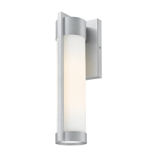 Innovations Stratford 13in 1-Light Wall Sconce | Silver Aluminum and Striped White Glass | Covered Patio & Entryway | Model 9954-1W-SV-13-SWH
