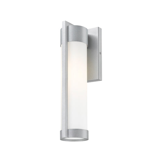 Innovations Stratford 13in 1-Light Wall Sconce | Contemporary Silver Aluminum and Opal White Glass | Covered Patio & Entryway | Model 9954-1W-SV-13-WH