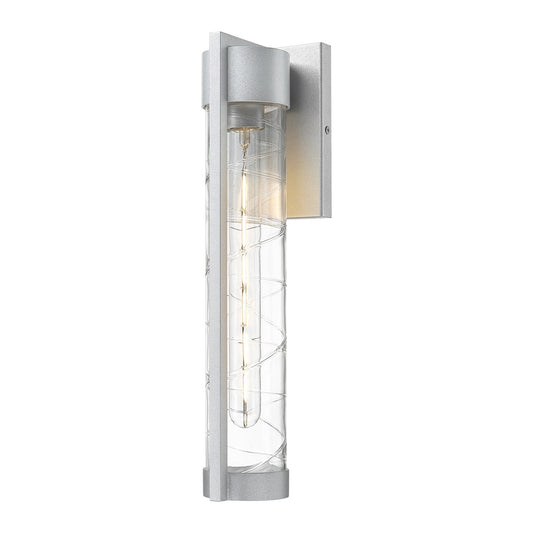 Innovations Stratford 16in 1-Light Wall Sconce | Contemporary Silver Aluminum and Deco Swirl Glass | Covered Patio & Entryway | Model 9954-1W-SV-16-DE