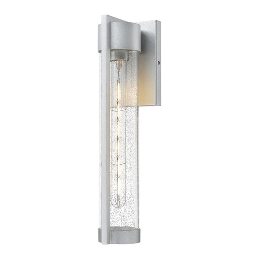 Innovations Stratford 17in 1-Light Wall Sconce | Contemporary Silver Aluminum and Clear Seedy Glass | Covered Patios & Entryways | Model 9954-1W-SV-16-SDY