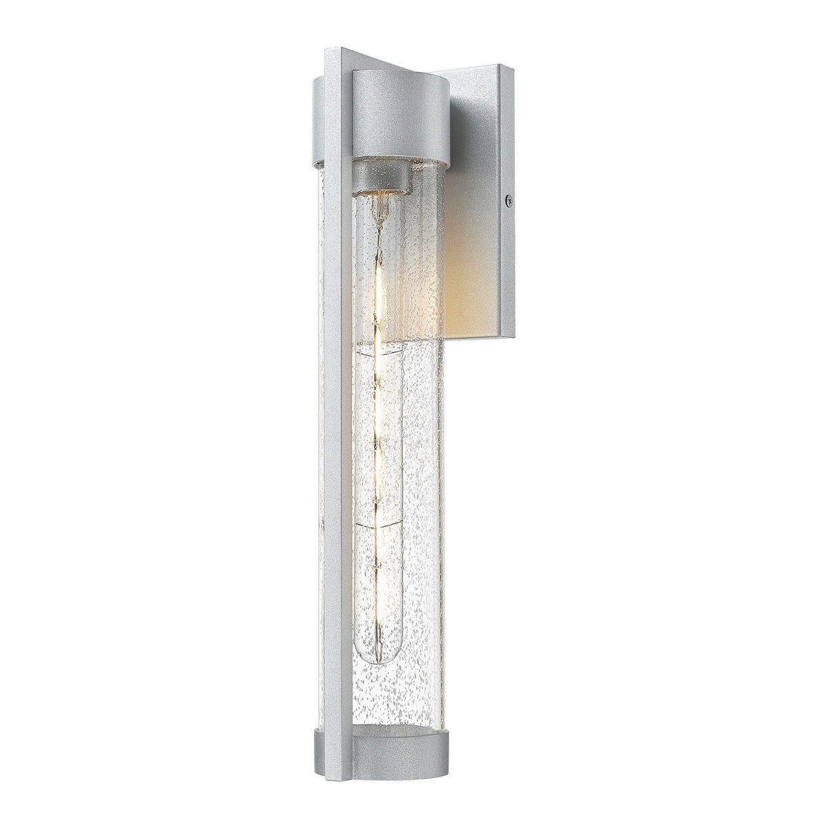 Innovations Stratford 16in 1-Light Wall Sconce | Contemporary Silver Aluminum and Clear Seedy Glass | Covered Patios | Model 9954-1W-SV-16-SDY