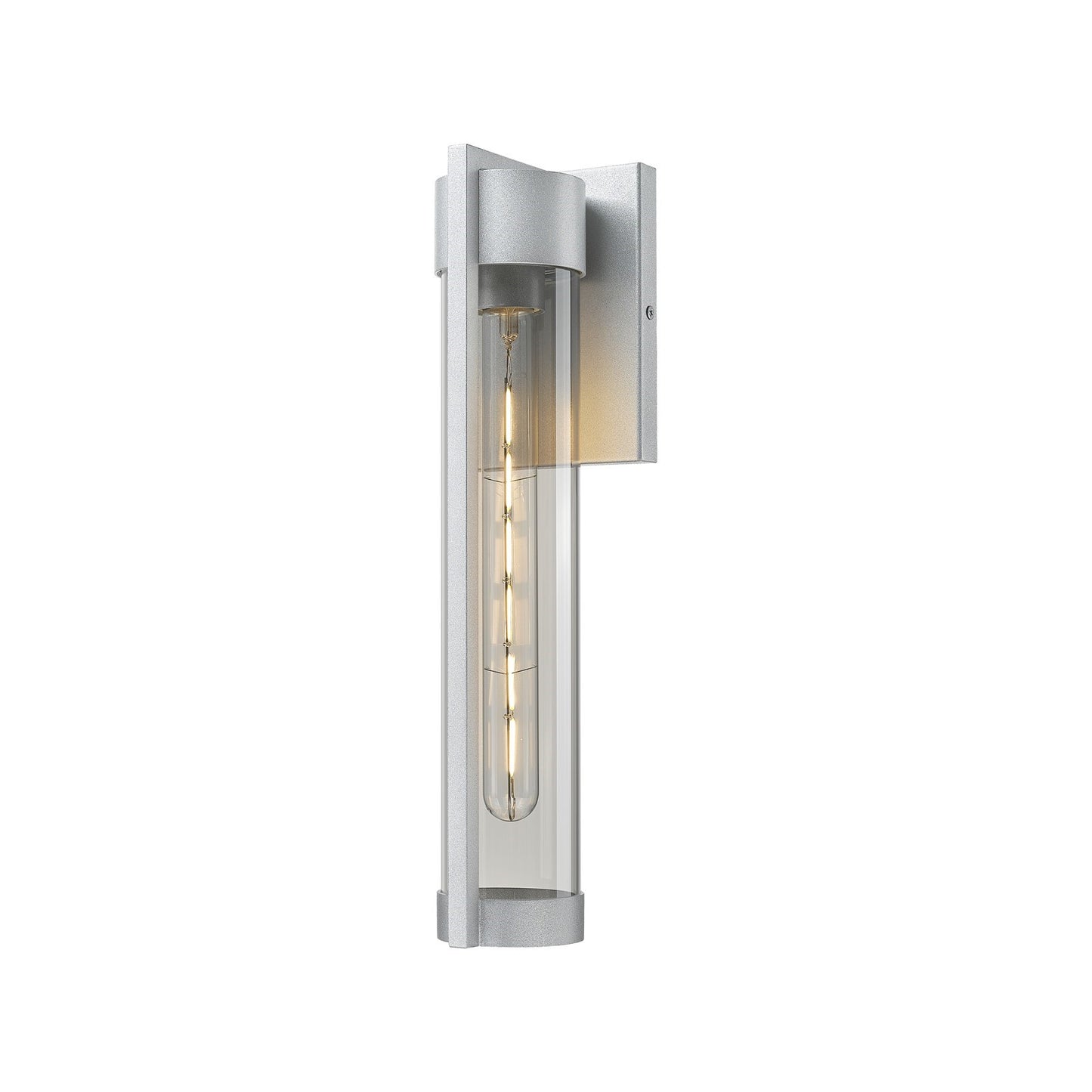 Innovations Stratford 16in 1-Light Wall Sconce | Contemporary Silver Aluminum and Light Smoke Glass | Covered Patios | Model 9954-1W-SV-16-SM