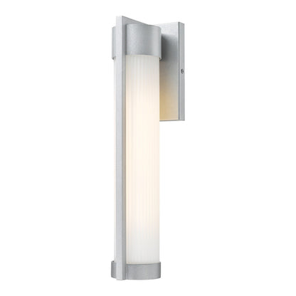 Innovations Stratford 17in 1-Light Wall Sconce | Contemporary Silver Aluminum and Striped White Glass | Covered Patios & | Model 9954-1W-SV-16-SWH