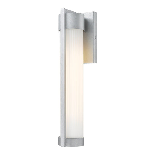 Innovations Stratford 17in 1-Light Wall Sconce | Contemporary Silver Aluminum and Striped White Glass | Covered Patios & | Model 9954-1W-SV-16-SWH
