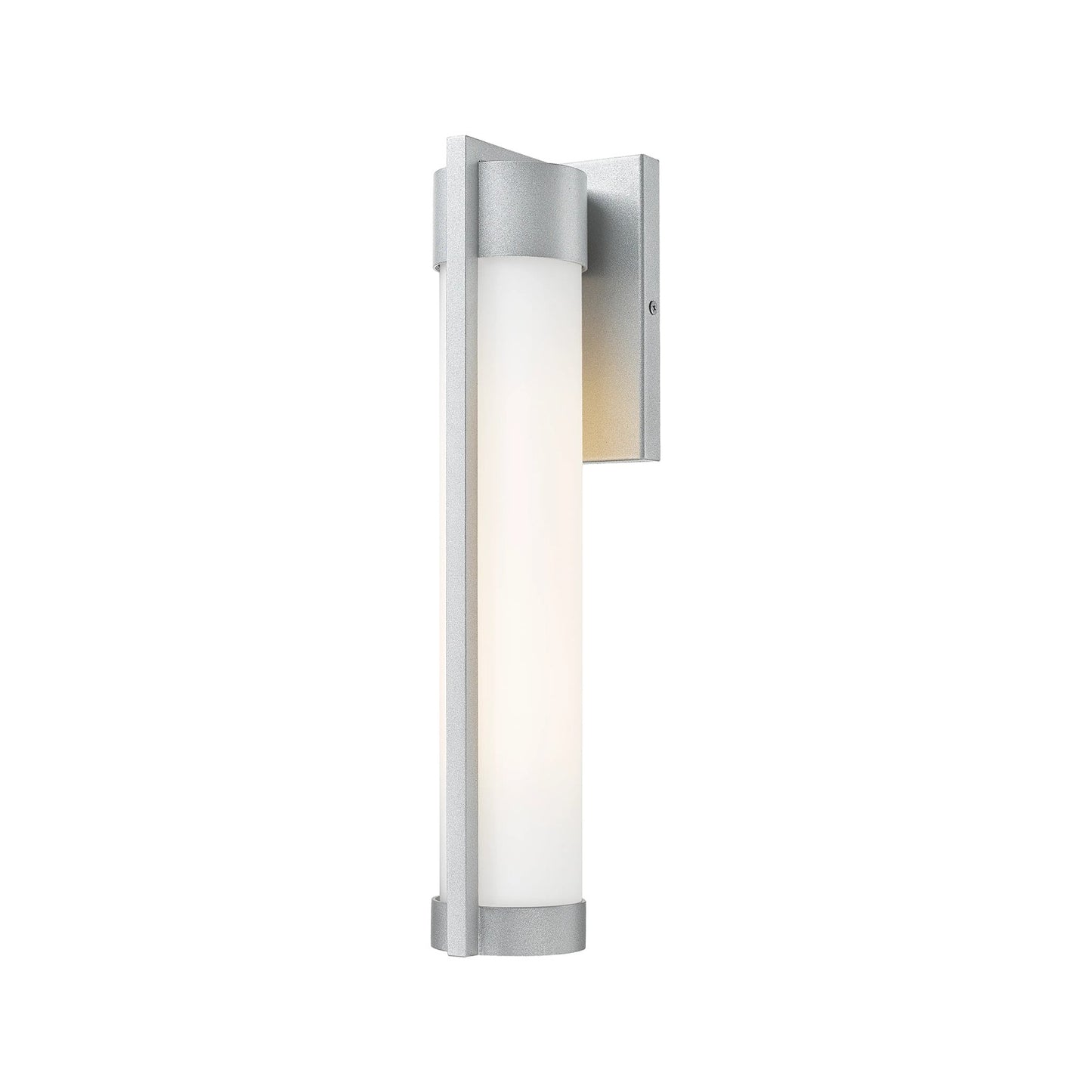 Innovations Stratford 17in 1-Light Wall Sconce | Contemporary Silver Aluminum and White Glass | Covered Patios & Entryways | Model 9954-1W-SV-16-WH