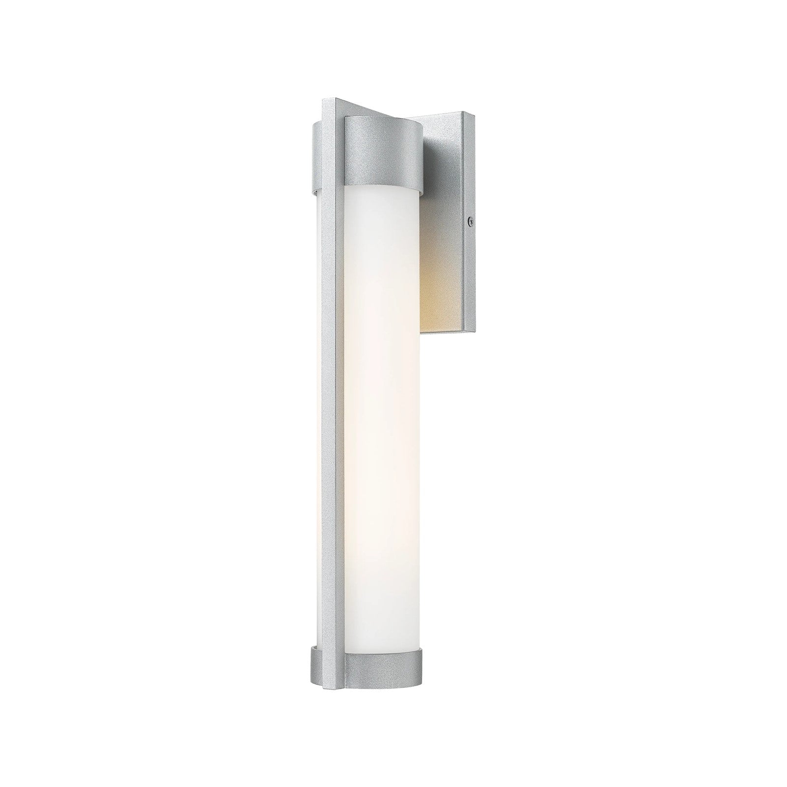 Innovations Stratford 17in 1-Light Wall Sconce | Contemporary Silver Aluminum and White Glass | Covered Patios & Entryways | Model 9954-1W-SV-16-WH