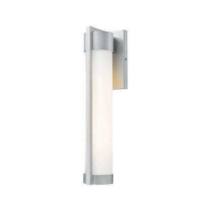 Innovations Stratford 17in 1-Light Wall Sconce | Contemporary Silver Aluminum and White Glass | Covered Patios & Entryways | Model 9954-1W-SV-16-WH