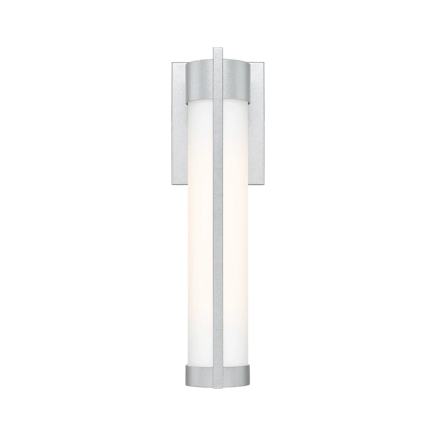 Innovations Stratford 17in 1-Light Wall Sconce | Contemporary Silver Aluminum and White Glass | Covered Patios & Entryways | Model 9954-1W-SV-16-WH