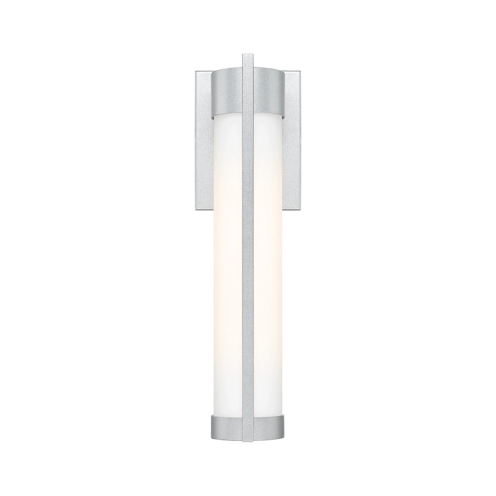 Innovations Stratford 17in 1-Light Wall Sconce | Contemporary Silver Aluminum and White Glass | Covered Patios & Entryways | Model 9954-1W-SV-16-WH