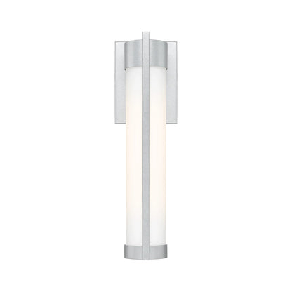 Innovations Stratford 17in 1-Light Wall Sconce | Contemporary Silver Aluminum and White Glass | Covered Patios & Entryways | Model 9954-1W-SV-16-WH